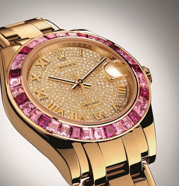 Đồng hồ Rolex đính đá Sapphire hồng