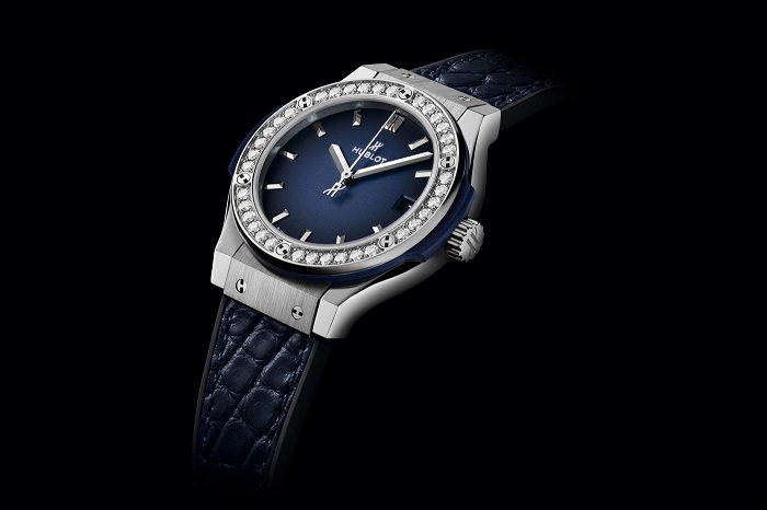 Đồng hồ Hublot Titanium Deep Blue Diamonds 33 mm