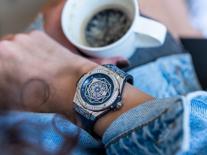 Đồng hồ Hublot Big Bang One Click Sang Bleu Steel Blue Diamonds 39mm